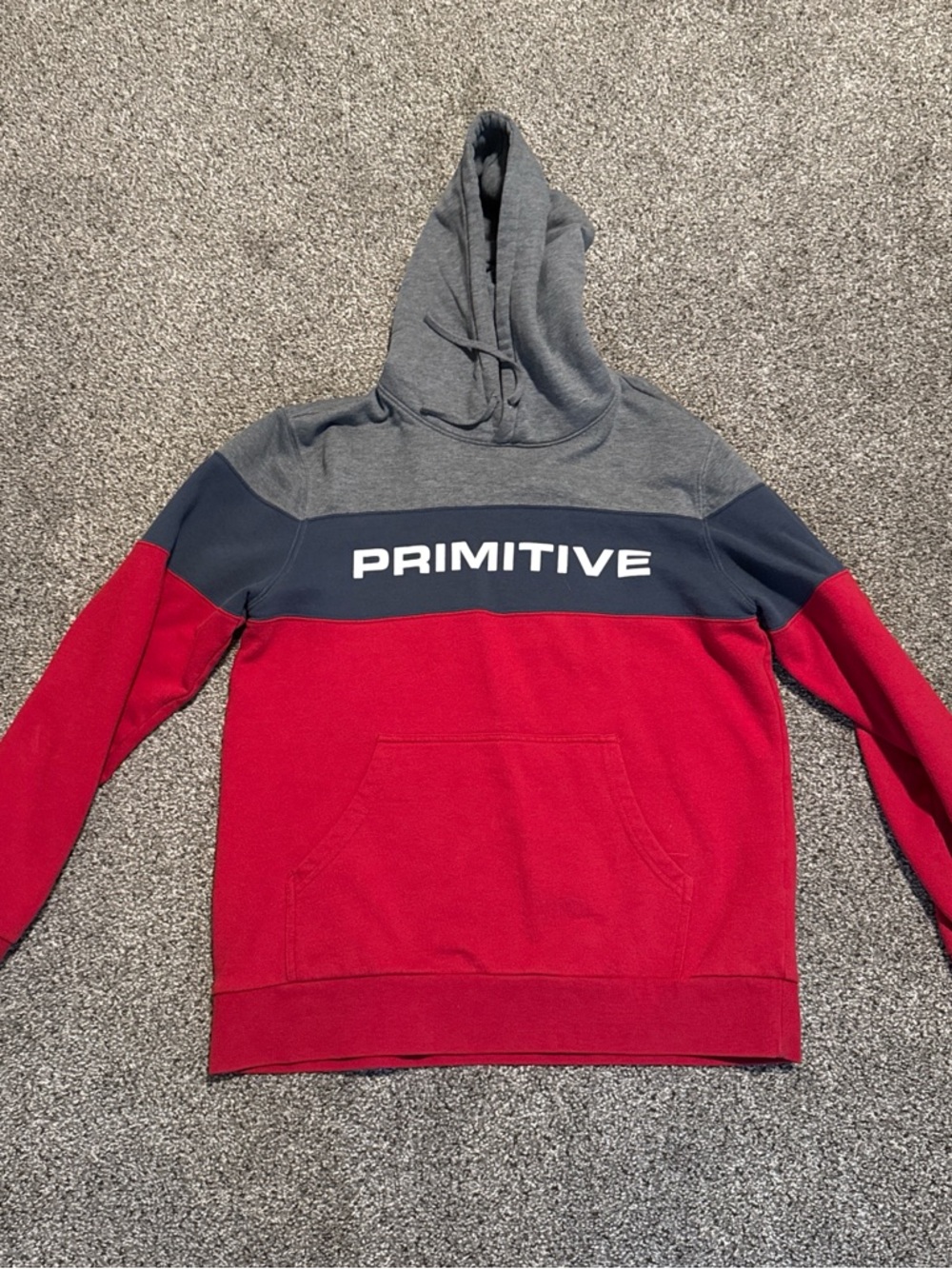 Primitive Gray Pullover Hoodie with Black Label